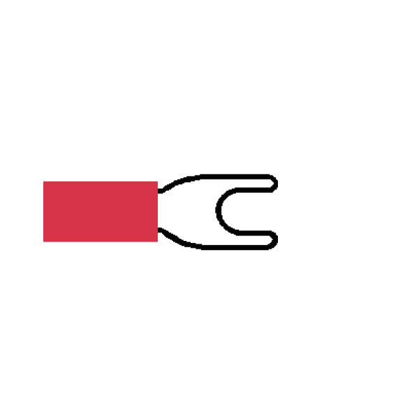 Terminal Red 3.70mm Fork Pk100