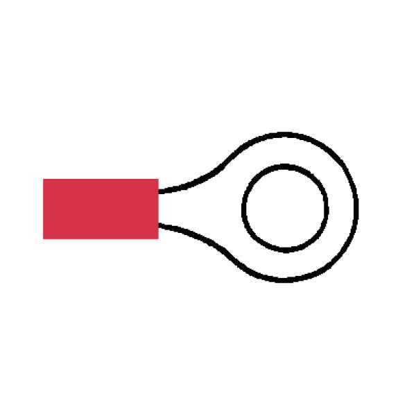 Terminal Red 6.40mm Ring Pk1000