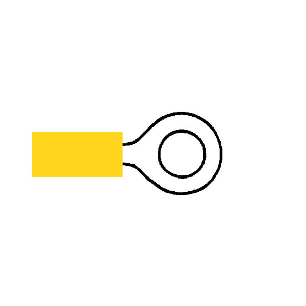 Terminal Yellow 6.40mm Ring Pk1000