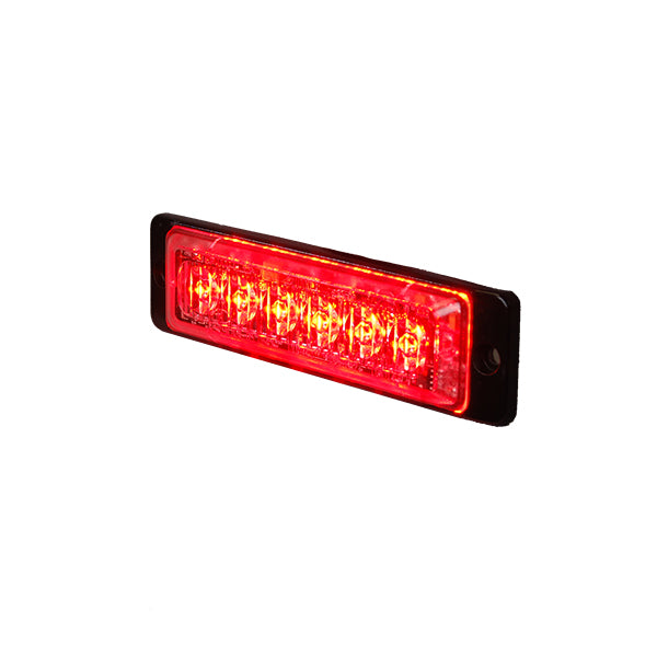 R65 LED Warning Light 6 Red 12/24volt Bx1