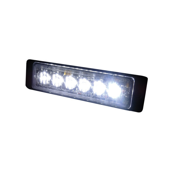 LED Warning Light 6 White 12/24volt Bx1