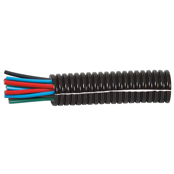 Convoluted Split Black Polyamide Tubing 22 NW 100M